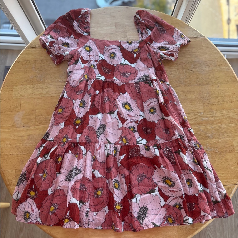 NWT LOFT Square Neck Puff Sleeve Poppy Dress